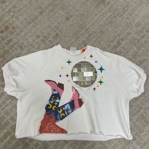 Queen of Sparkles size XSmall white sweatshirt material